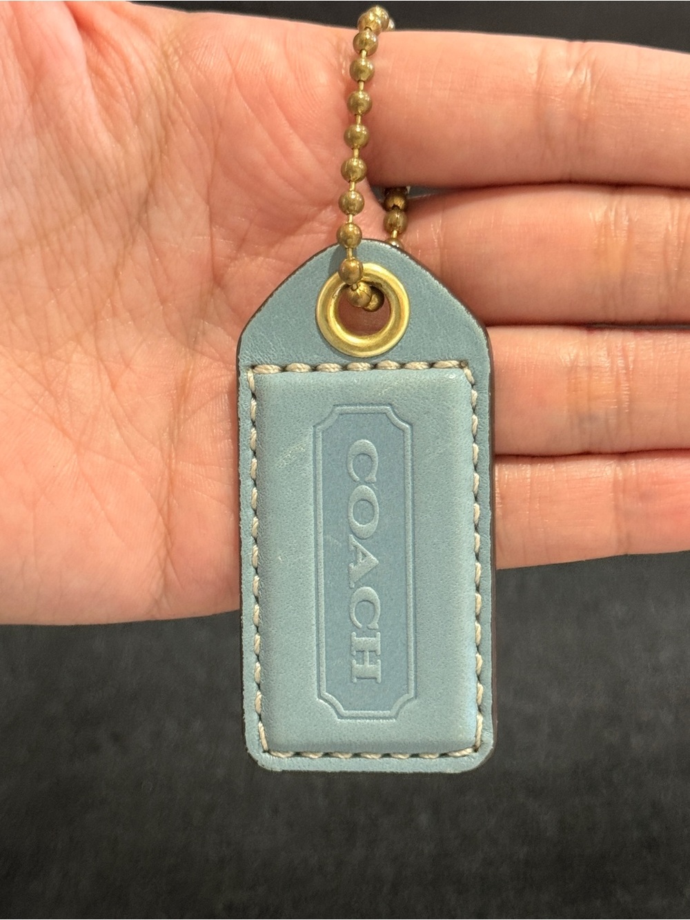 2.5" Medium Y2K Coach Leather Key Fob Bag Charm Keychain Hang Tag/Hangtag